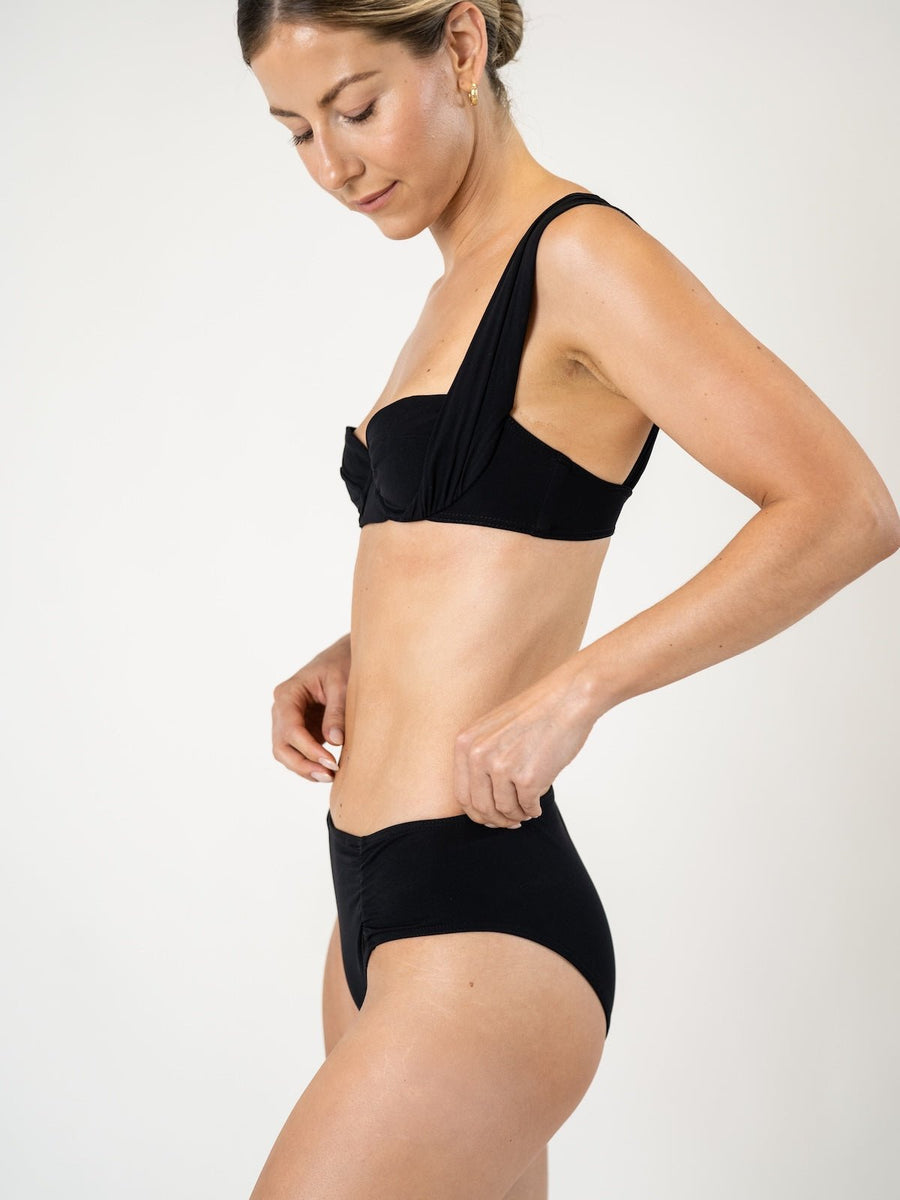 Balconette Top with Ruched Straps - Bikini Top - Lauren Bentley Swimwear