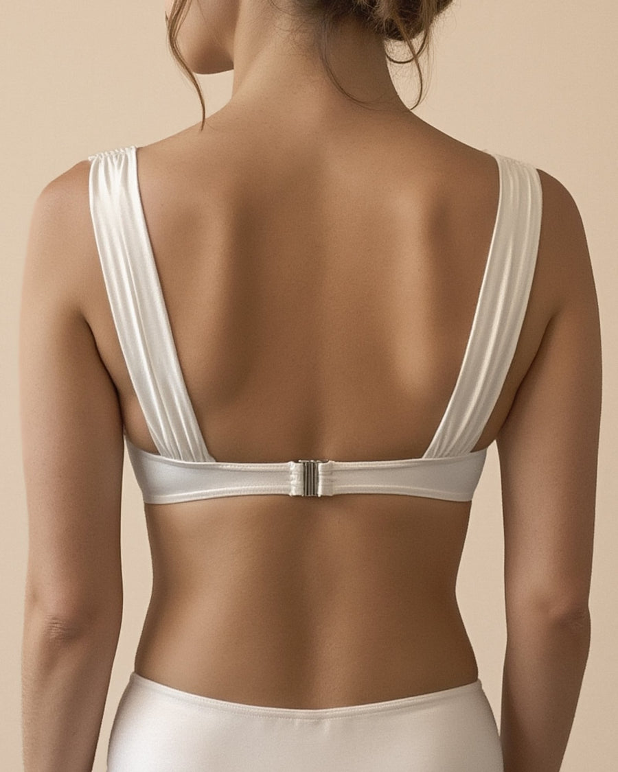 Balconette Top with Ruched Straps - Bikini Top - Lauren Bentley Swimwear